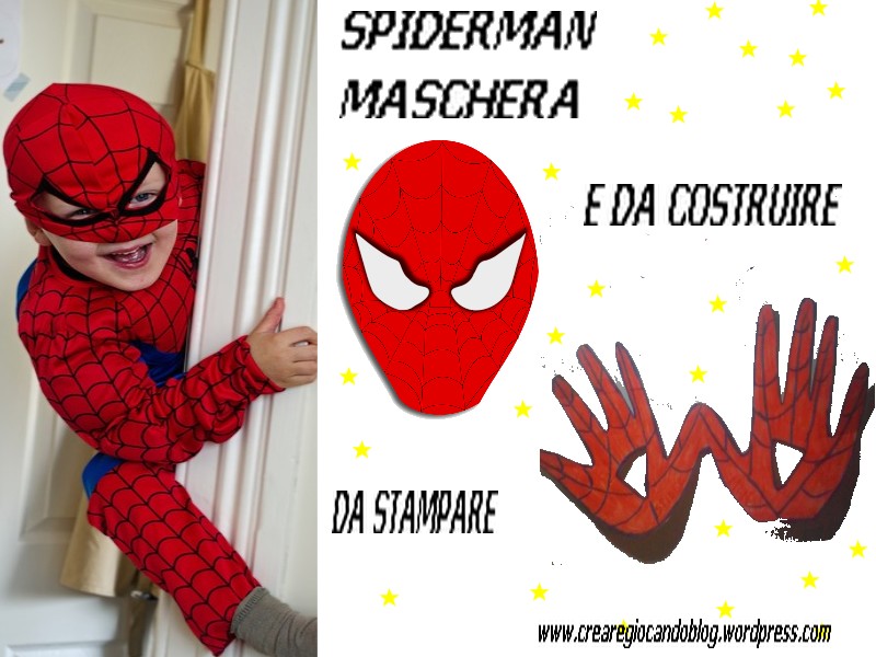 Maschera di Spiderman da colorare