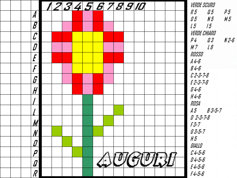 Fiore In Pixel Art Auguri Biglietto Quadretto Compleanno Feste Crearegiocando