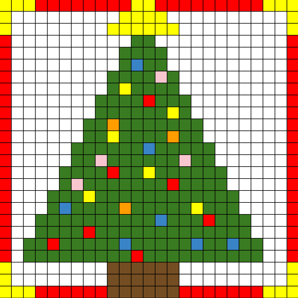 Cornicette Di Natale.Albero Natale Pixel Art Crearegiocando